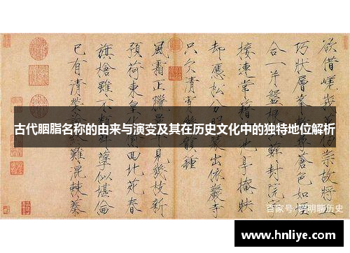 古代胭脂名称的由来与演变及其在历史文化中的独特地位解析 古代胭脂名称的由来与演变及其在历史文化中的独特地位解析